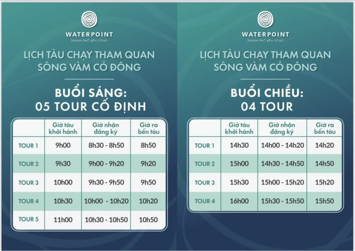 Tour tham quan sông Vàm Cổ Đông Waterpoint Long An 1 lich tham quan song vam co dong